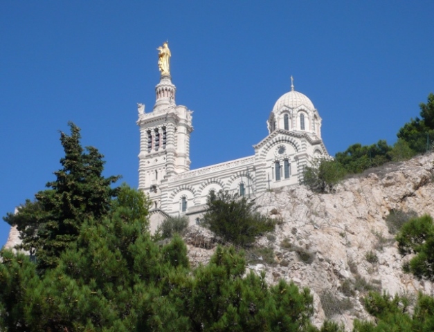 The Notre Dame de la Garde can be seen from everywhere in Marseille and is nicknamed The Good Mother